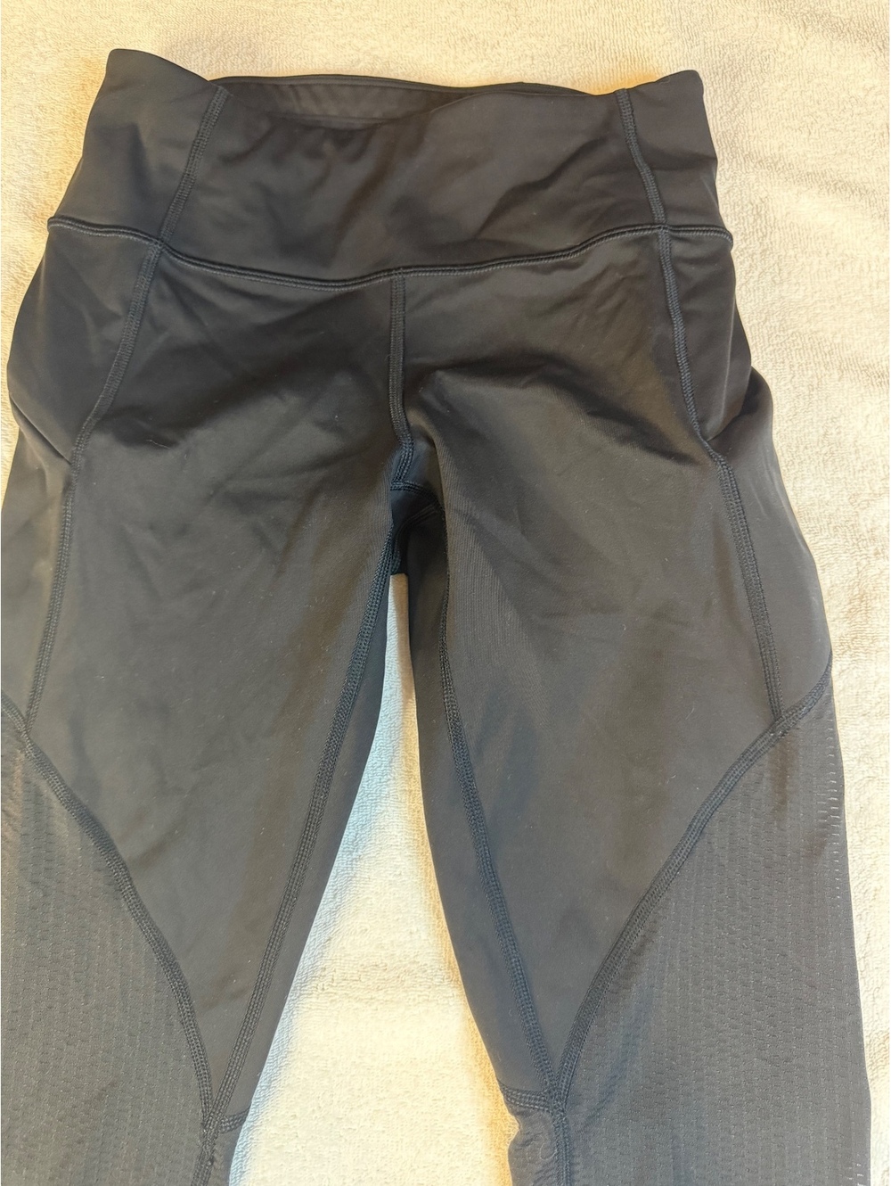 Athleta Black High-Rise Leggings with Mesh Panels - #1229